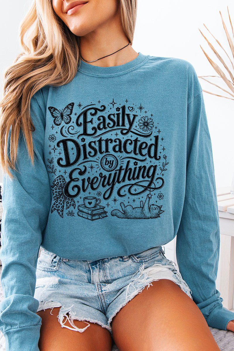 Black Easily Distracted By Everything Comfort Colors product image 7