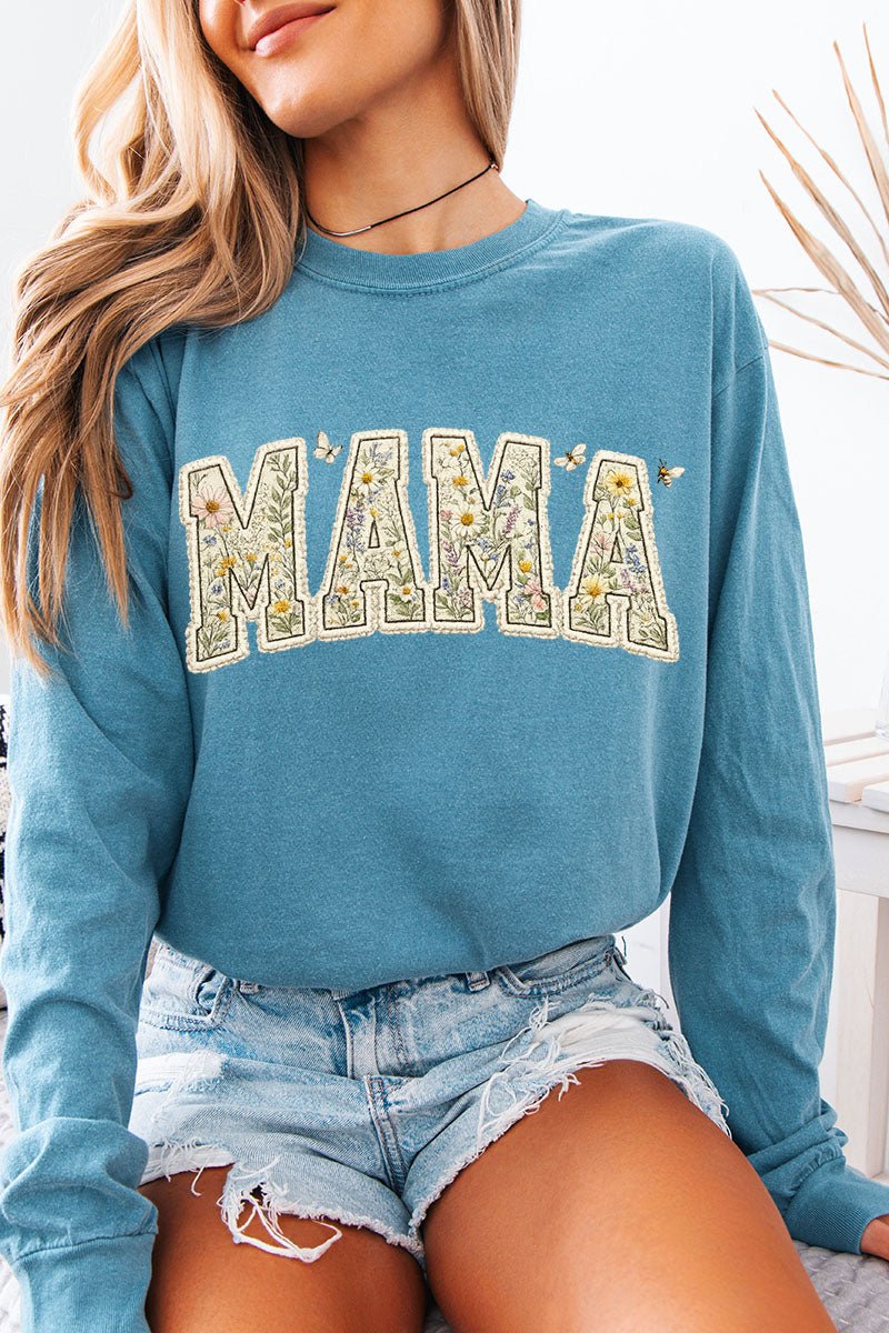 Buzzing Blooms Mama Comfort Colors Heavyweight Long T-Shirt product image 5