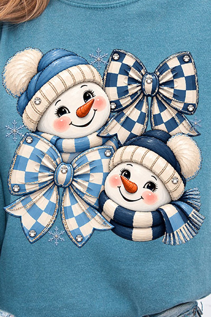 Winter Check Snowmen Comfort Colors Heavyweight Long T-Shirt product image 2