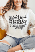 Black Be Happy Comfort Colors Heavyweight Long T-Shirt product image 1