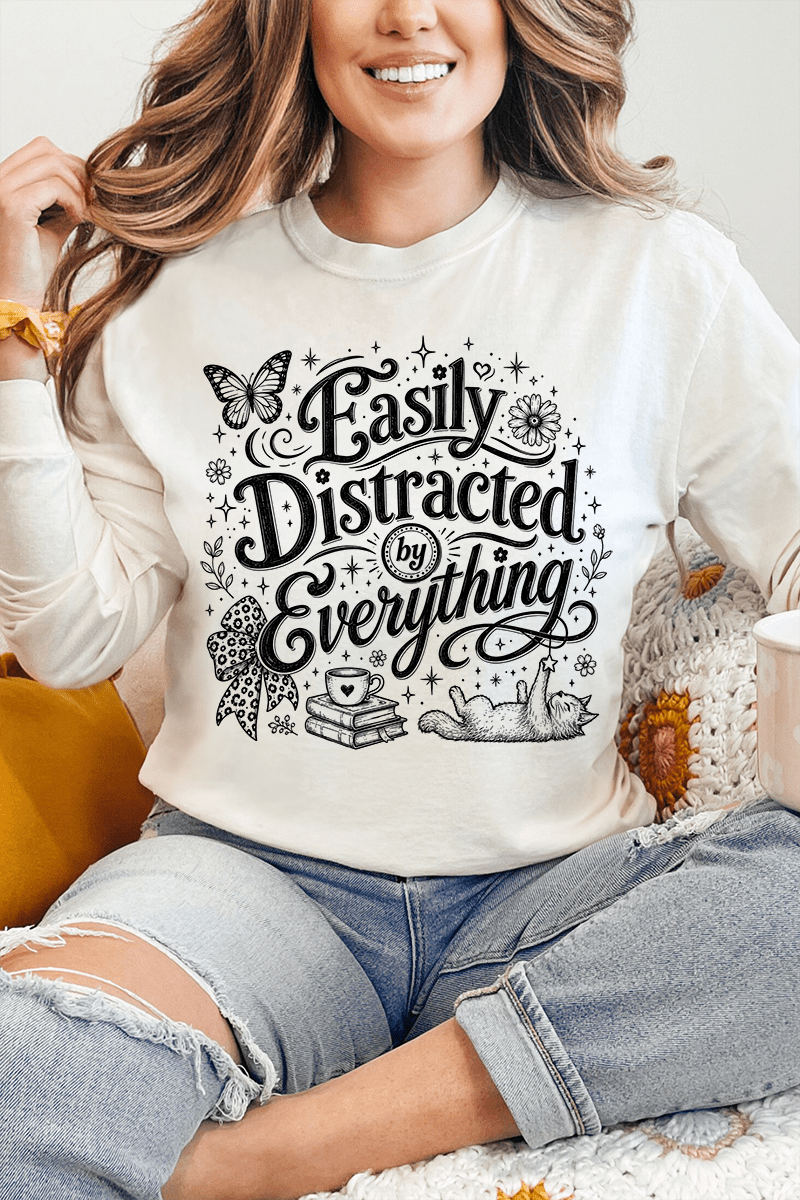 Black Easily Distracted By Everything Comfort Colors product image 8