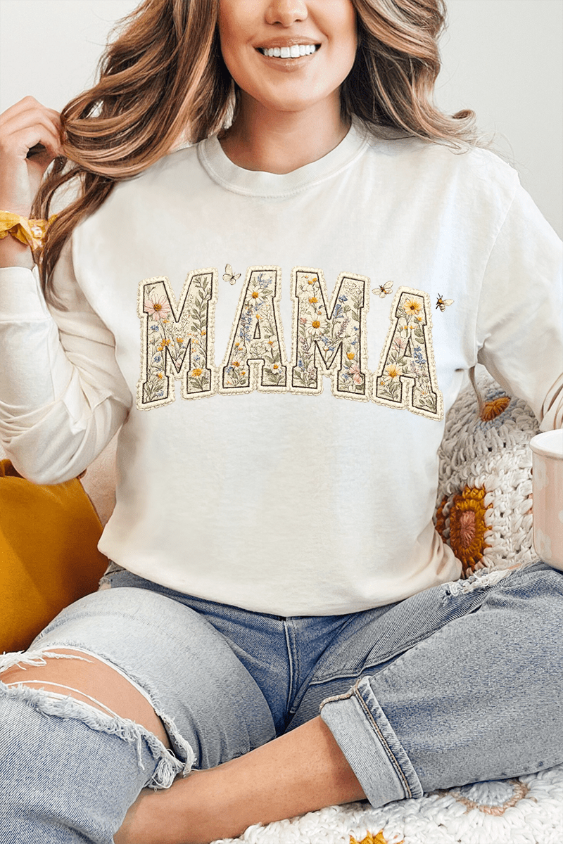 Buzzing Blooms Mama Comfort Colors Heavyweight Long T-Shirt product image 6