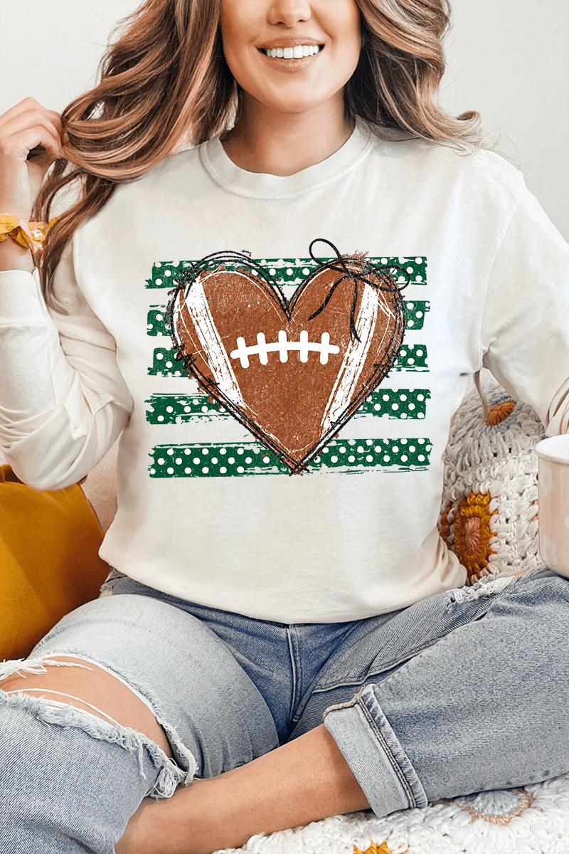 Green Football Sweetheart Comfort Colors Heavyweight Long product image 6