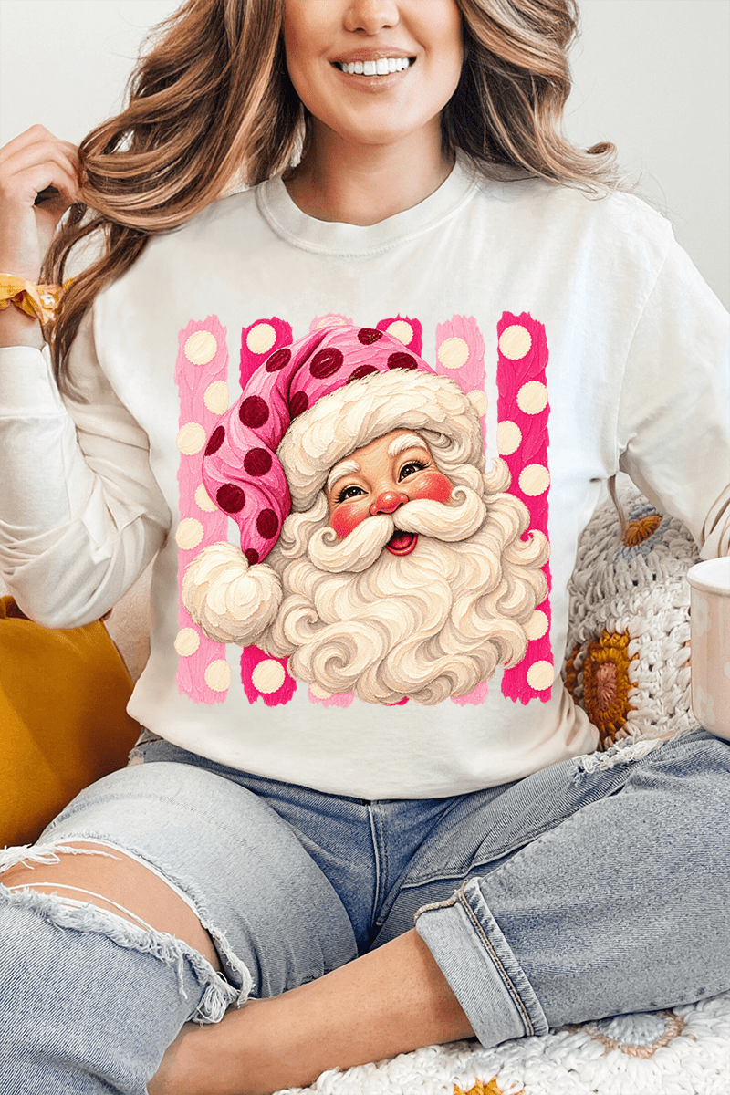 Pink Dot Jolly Santa Comfort Colors Heavyweight Long T-Shirt product image 1