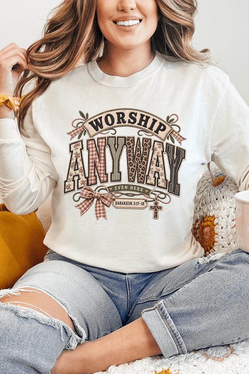 Worship Anyway Comfort Colors Heavyweight Long T-Shirt product image 1