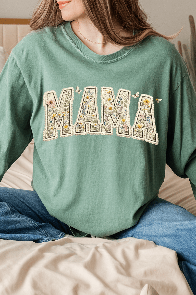 Buzzing Blooms Mama Comfort Colors Heavyweight Long T-Shirt product image 7