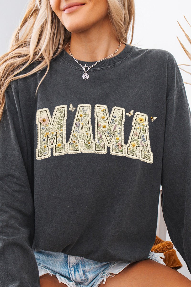 Buzzing Blooms Mama Comfort Colors Heavyweight Long T-Shirt product image 8