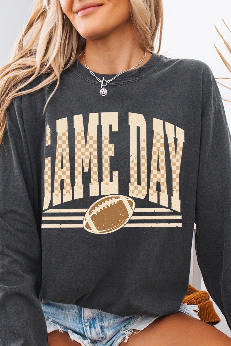 Checkered Taupe Game Day Comfort Colors Heavyweight Long product image 7