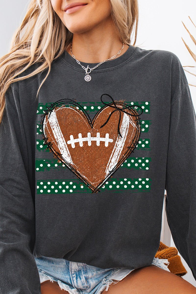 Green Football Sweetheart Comfort Colors Heavyweight Long product image 7