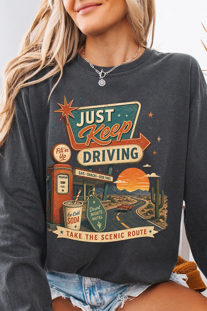 Just Keep Driving Comfort Colors Heavyweight Long T-Shirt product image 6