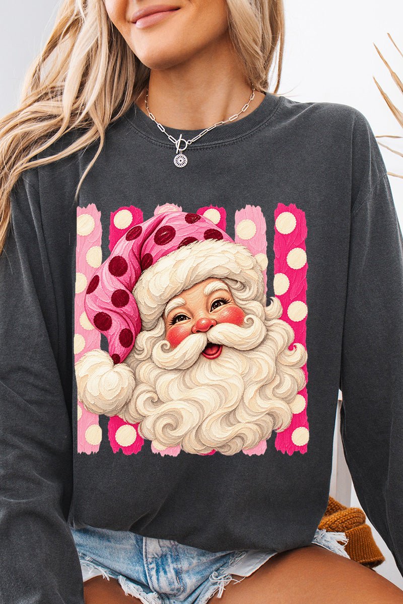 Pink Dot Jolly Santa Comfort Colors Heavyweight Long T-Shirt product image 5