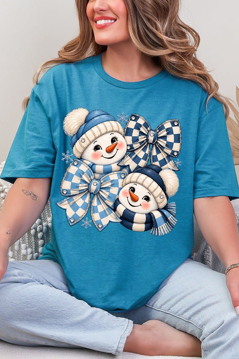 Winter Check Snowmen Softstyle Adult T-Shirt product image 3