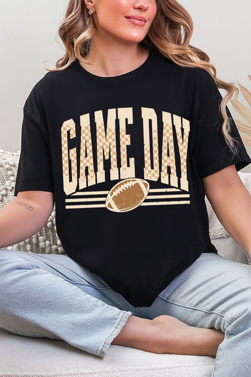Checkered Taupe Game Day Softstyle Adult T-Shirt product image 3