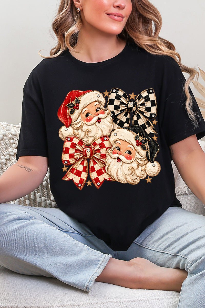Merry Check Santa Softstyle Adult T-Shirt product image 3