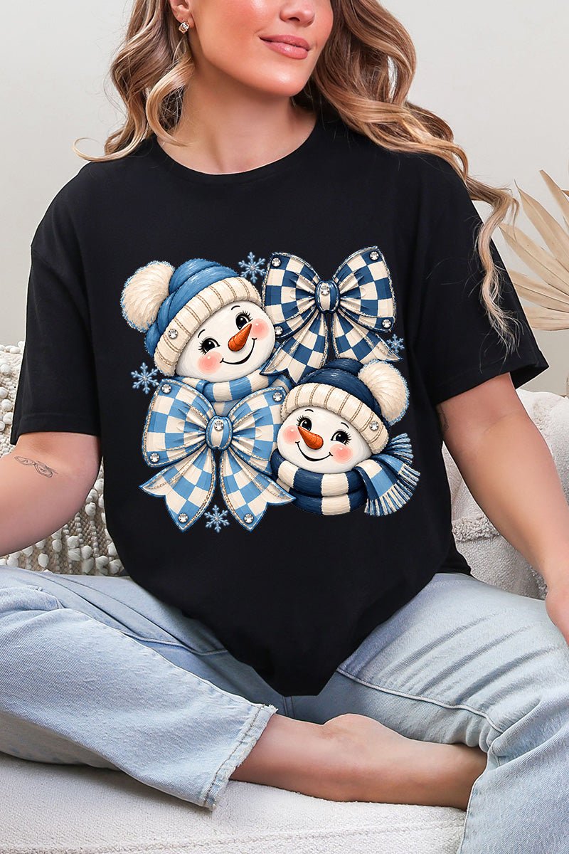 Winter Check Snowmen Softstyle Adult T-Shirt product image 4