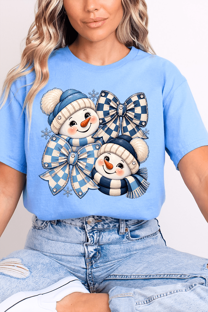 Winter Check Snowmen Softstyle Adult T-Shirt product image 5