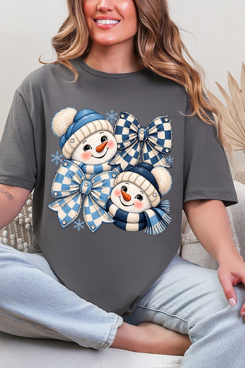 Winter Check Snowmen Softstyle Adult T-Shirt product image 1