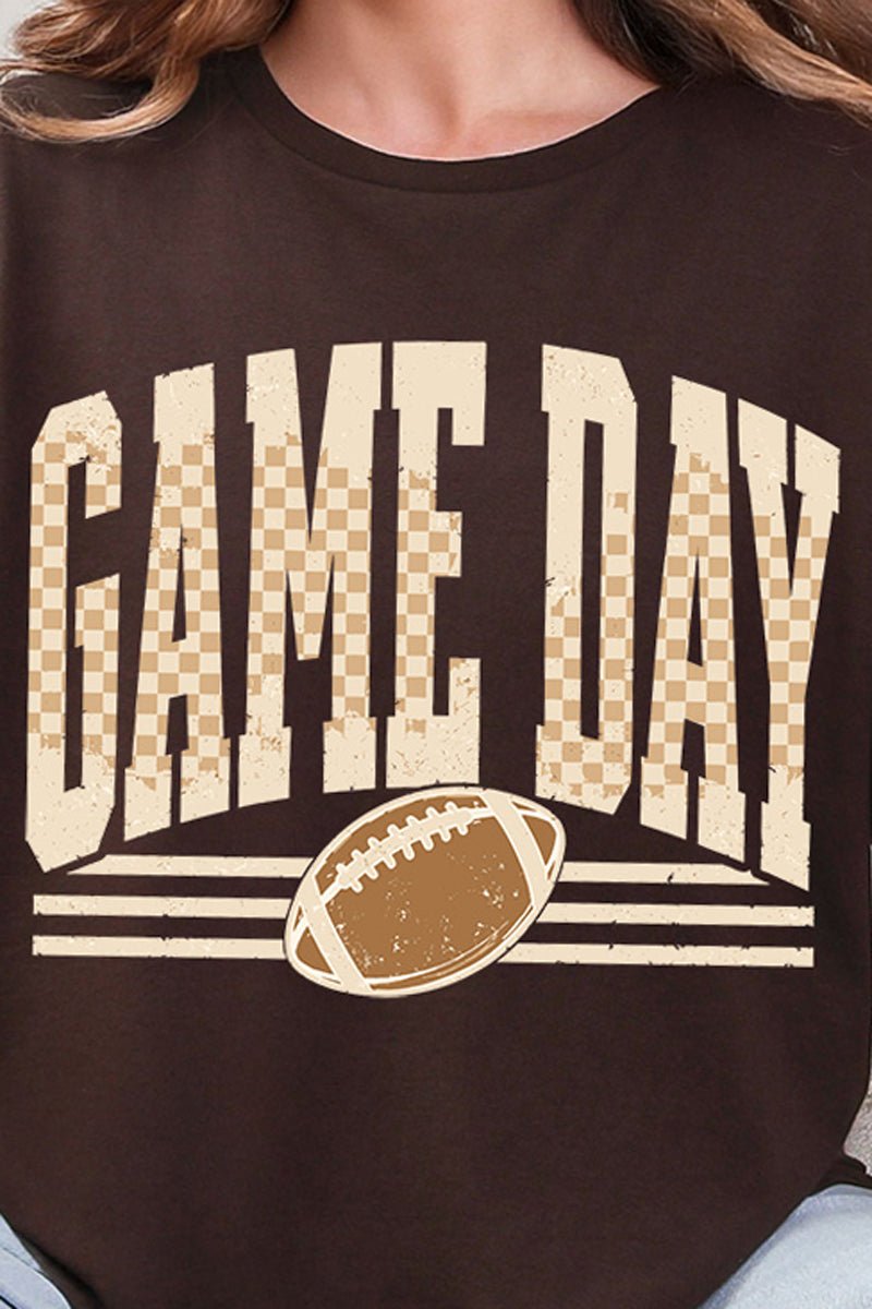 Checkered Taupe Game Day Softstyle Adult T-Shirt product image 2