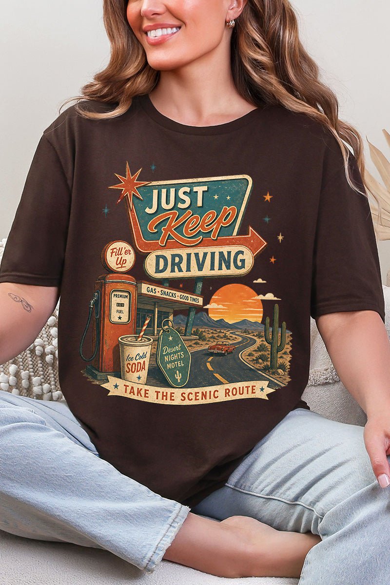 Just Keep Driving Softstyle Adult T-Shirt product image 4