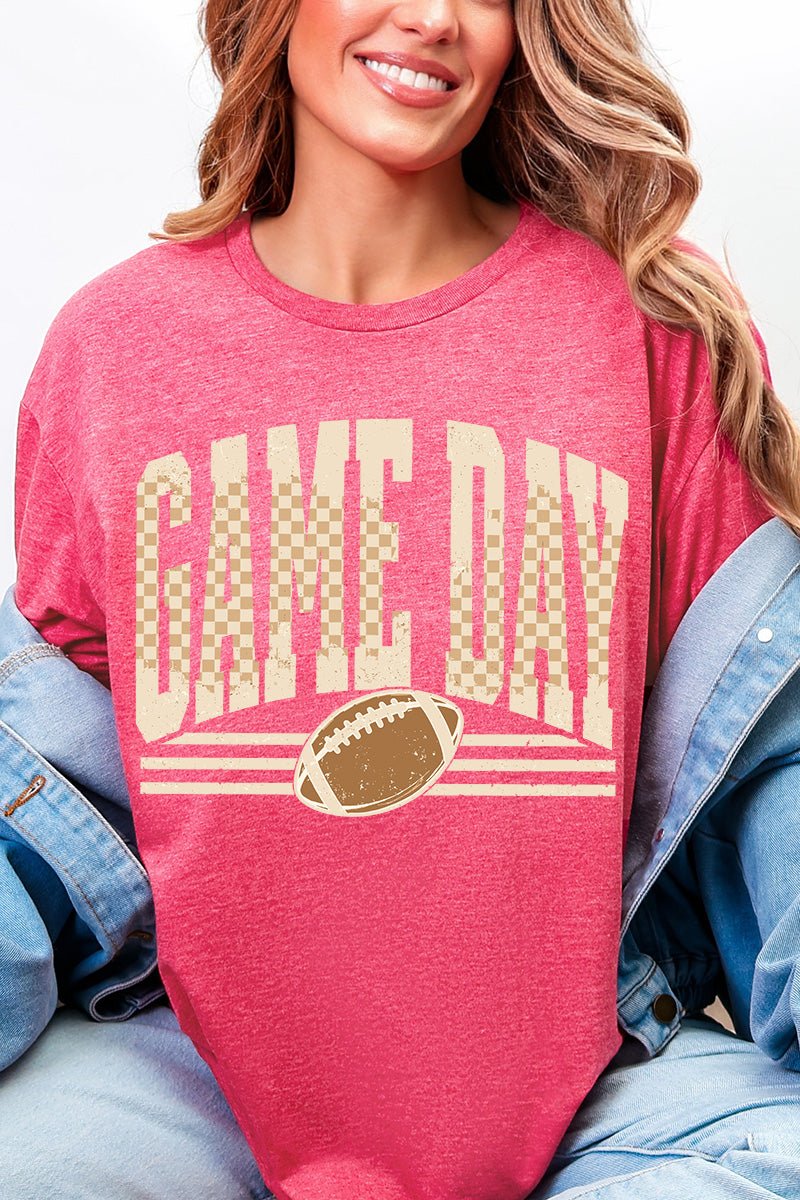 Checkered Taupe Game Day Softstyle Adult T-Shirt product image 5