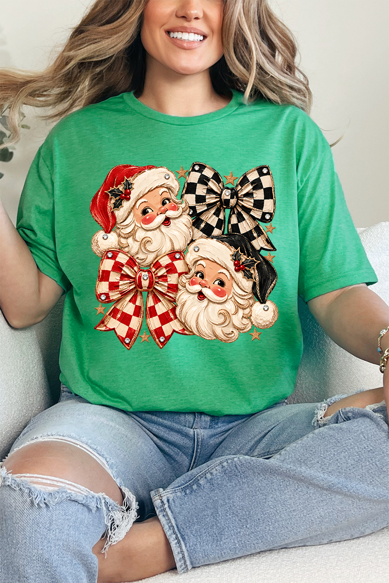 Merry Check Santa Softstyle Adult T-Shirt product image 5