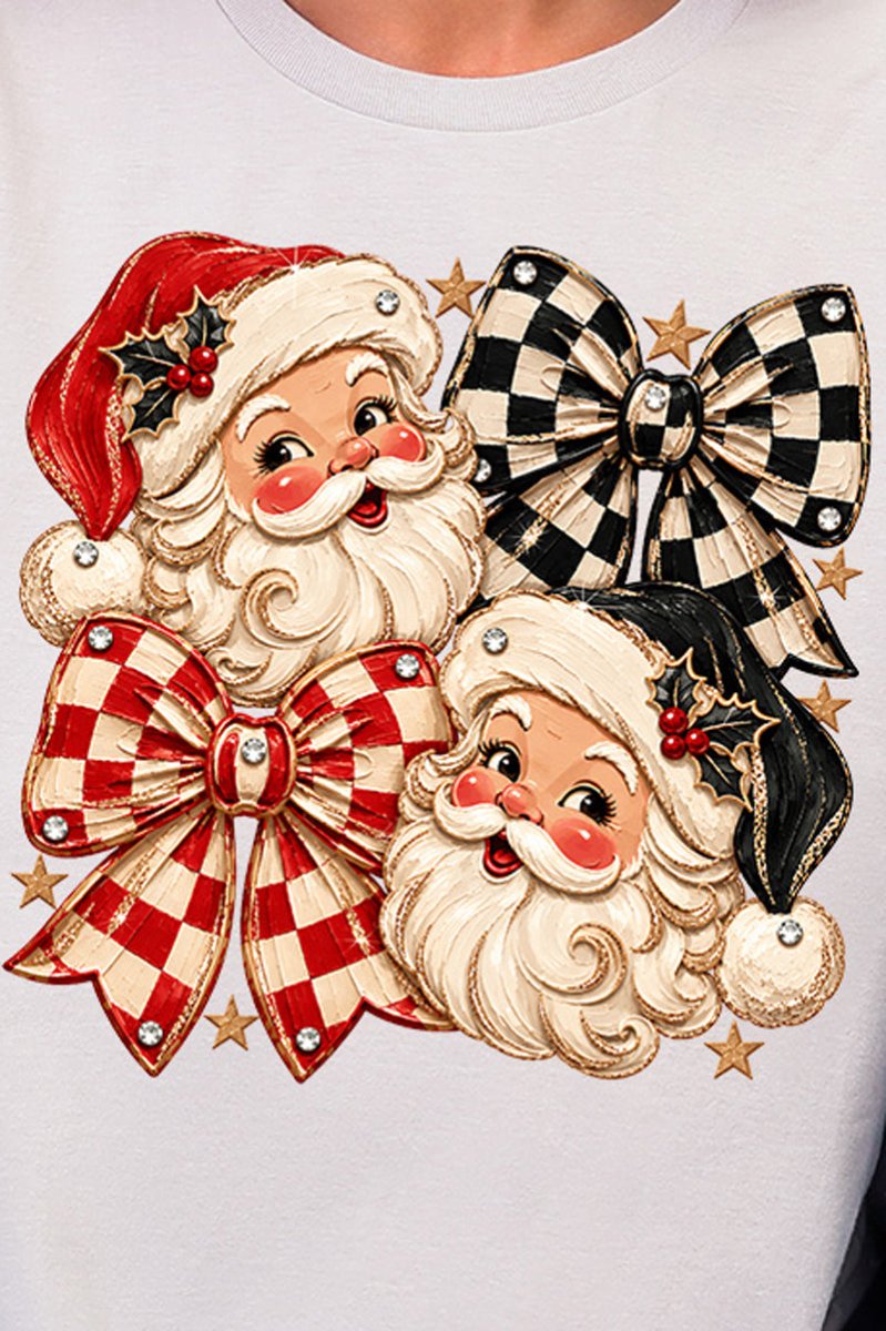 Merry Check Santa Softstyle Adult T-Shirt product image 2