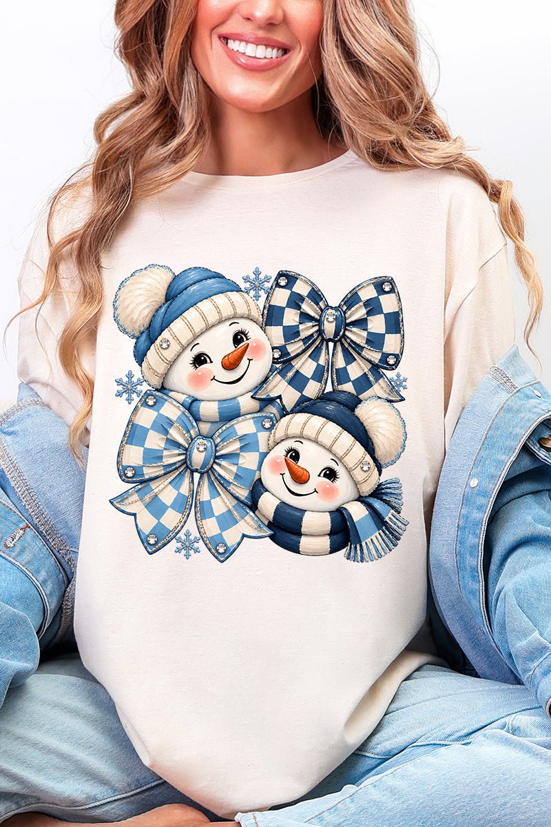 Winter Check Snowmen Softstyle Adult T-Shirt product image 6