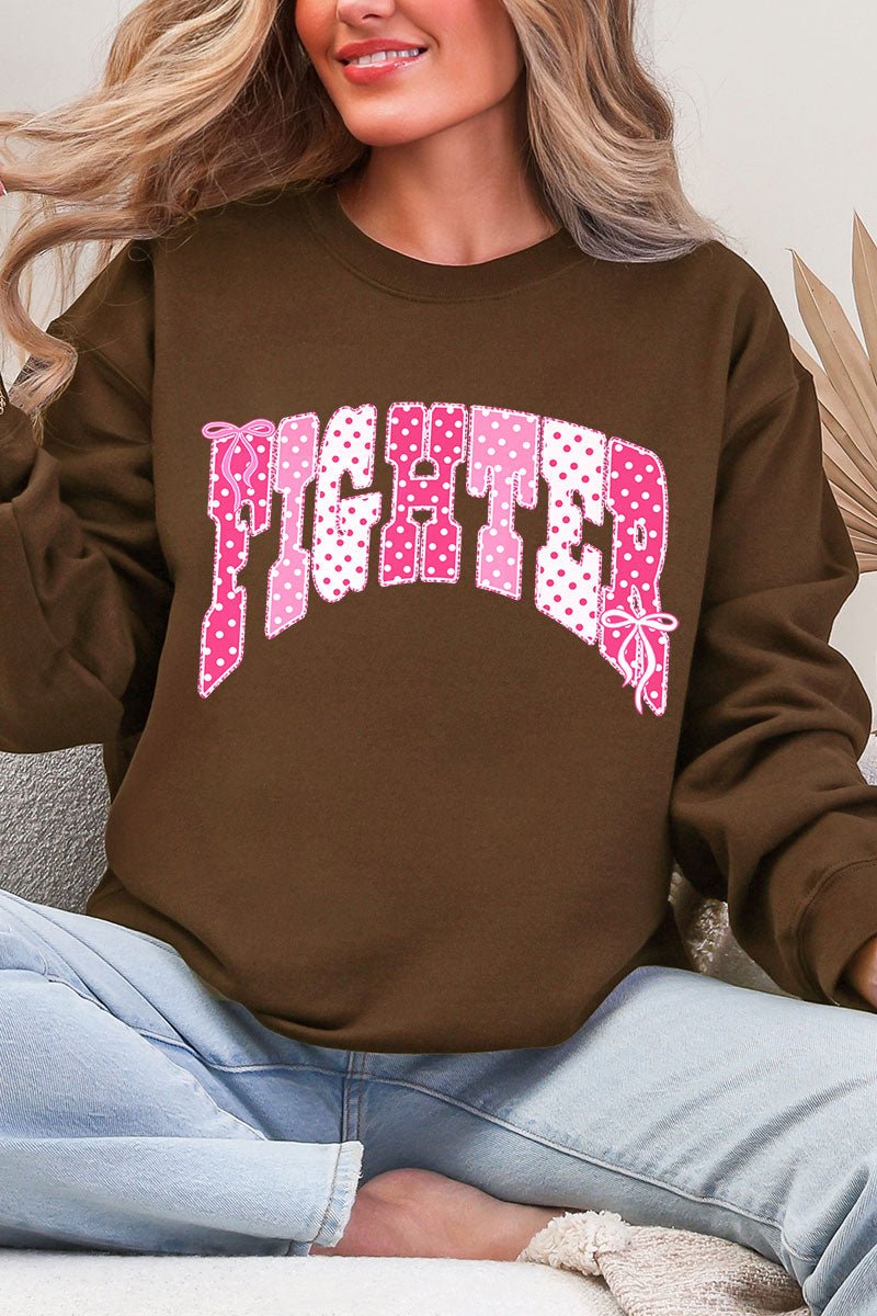 Pink Polka Pop Fighter Ecosmart Crewneck Sweatshirt product image 3
