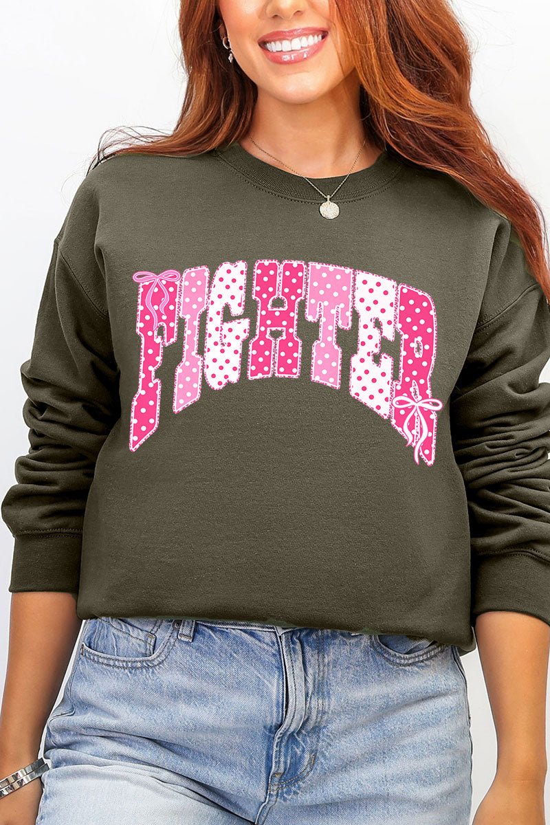 Pink Polka Pop Fighter Ecosmart Crewneck Sweatshirt product image 5
