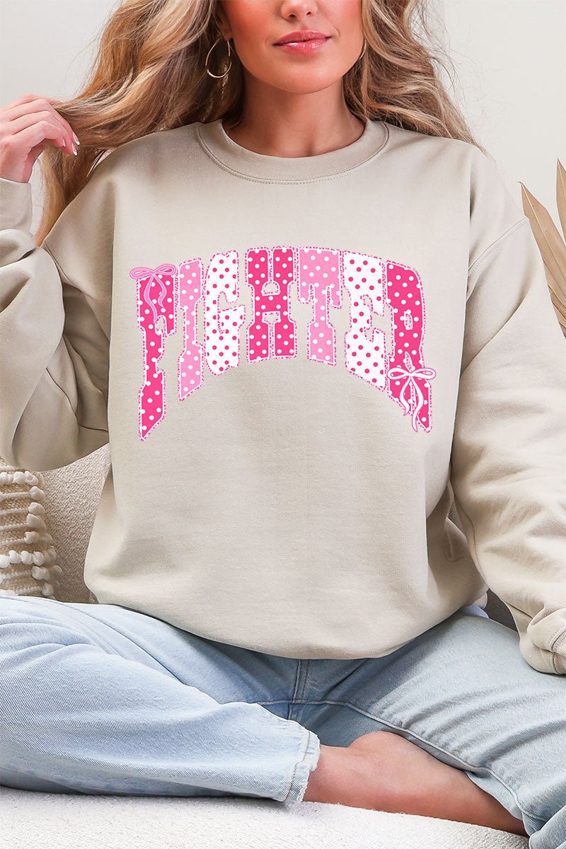 Pink Polka Pop Fighter Ecosmart Crewneck Sweatshirt product image 7