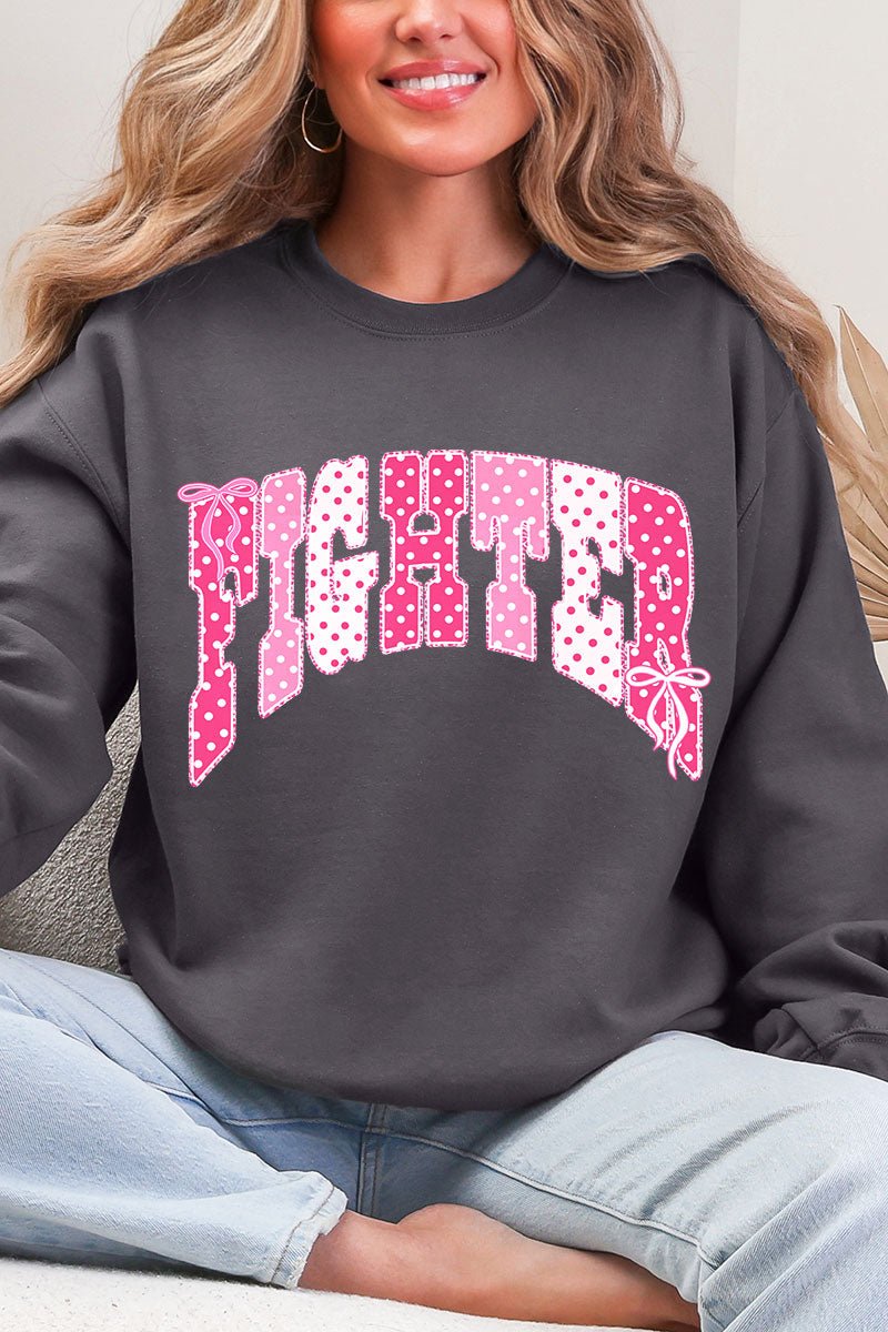 Pink Polka Pop Fighter Ecosmart Crewneck Sweatshirt product image 1
