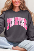 Pink Polka Pop Fighter Ecosmart Crewneck Sweatshirt product image 1