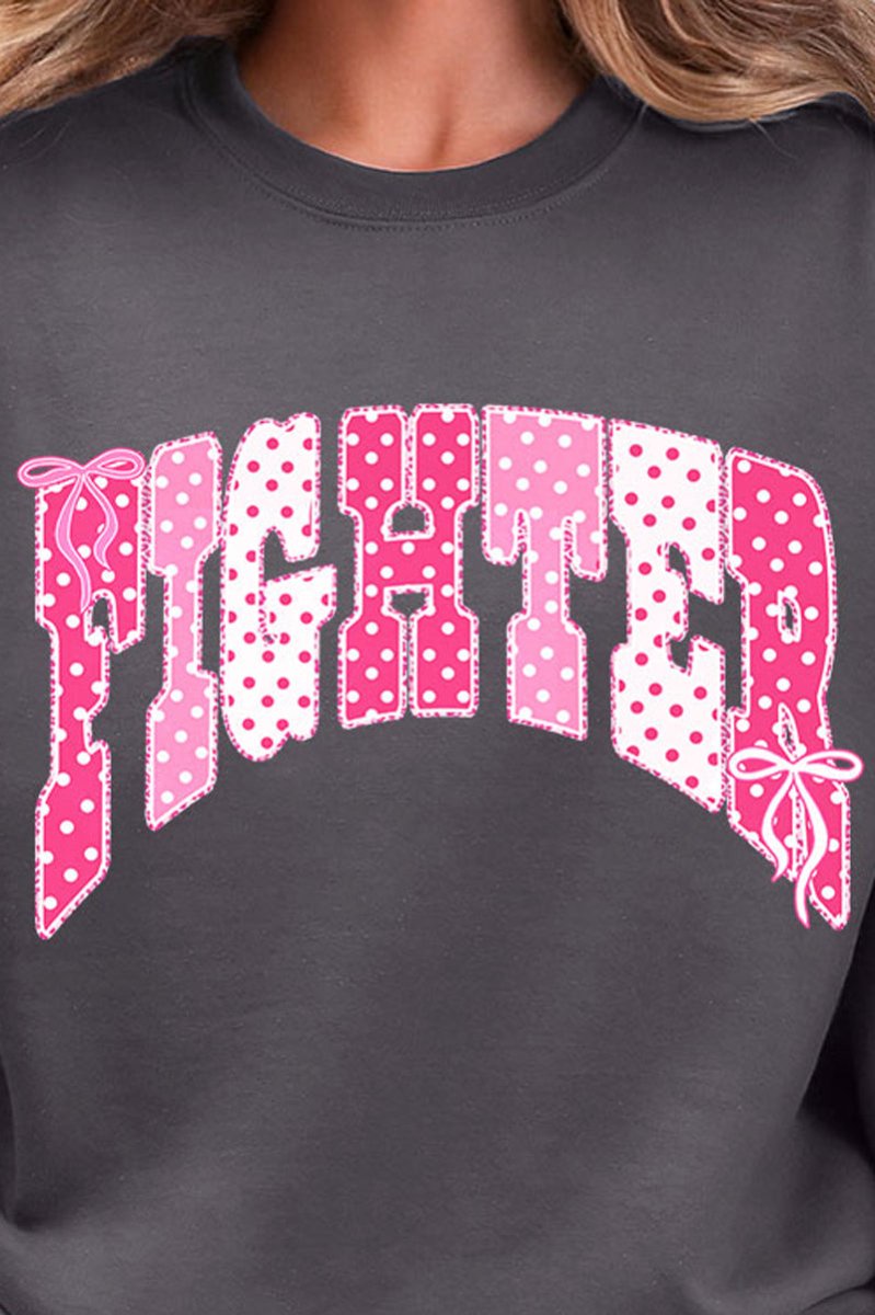 Pink Polka Pop Fighter Ecosmart Crewneck Sweatshirt product image 2