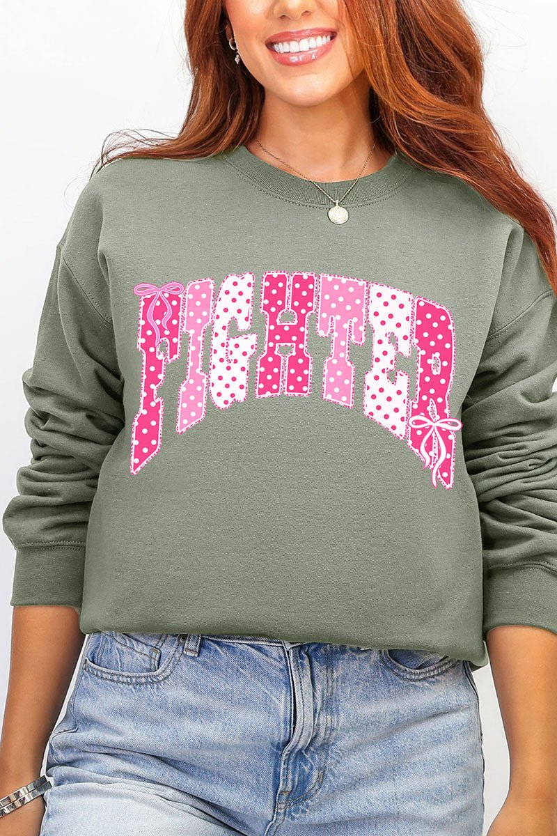 Pink Polka Pop Fighter Ecosmart Crewneck Sweatshirt product image 8