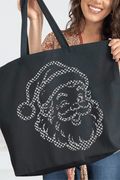 Classic Christmas Santa Canvas Jumbo Tote