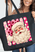 Pink Dot Jolly Santa Canvas Jumbo Tote