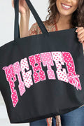 Pink Polka Pop Fighter Canvas Jumbo Tote