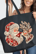 Santa's Christmas Boop Canvas Jumbo Tote