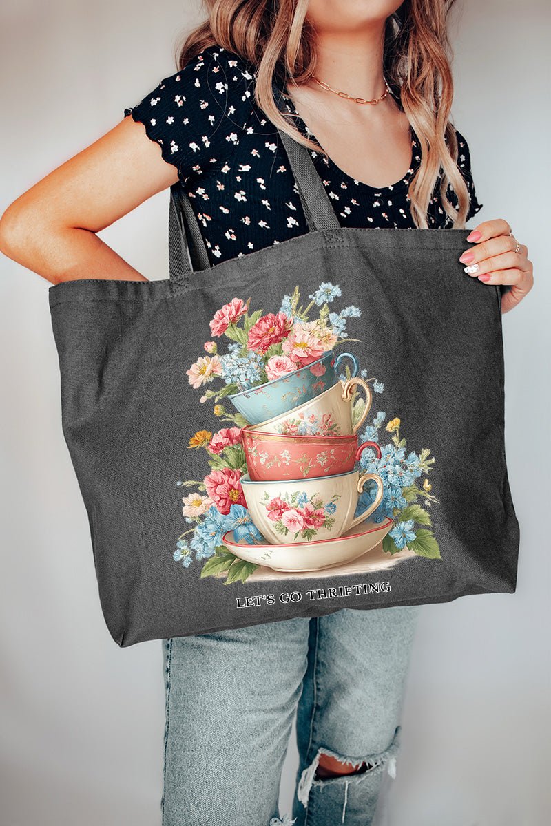 Let's Go Thrifting Canvas Jumbo Tote