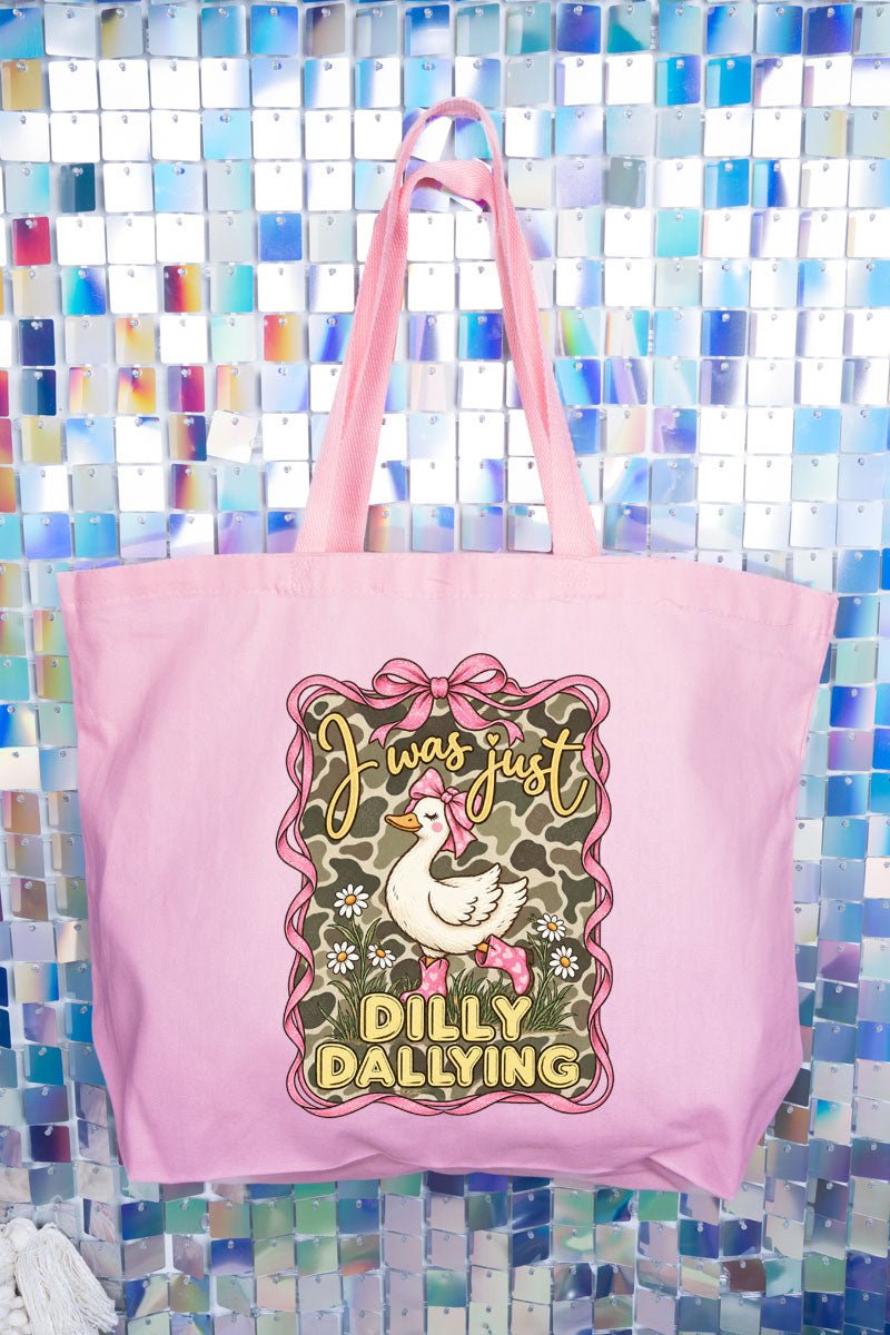 Dilly Dallying Camo Goose Canvas Jumbo Tote