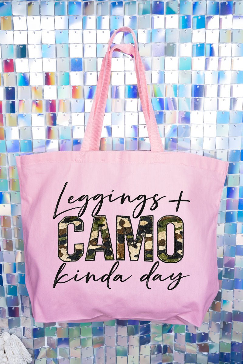 Leggings + Camo Kinda Day Canvas Jumbo Tote