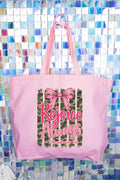 Rejoice Always Girly Camo Canvas Jumbo Tote