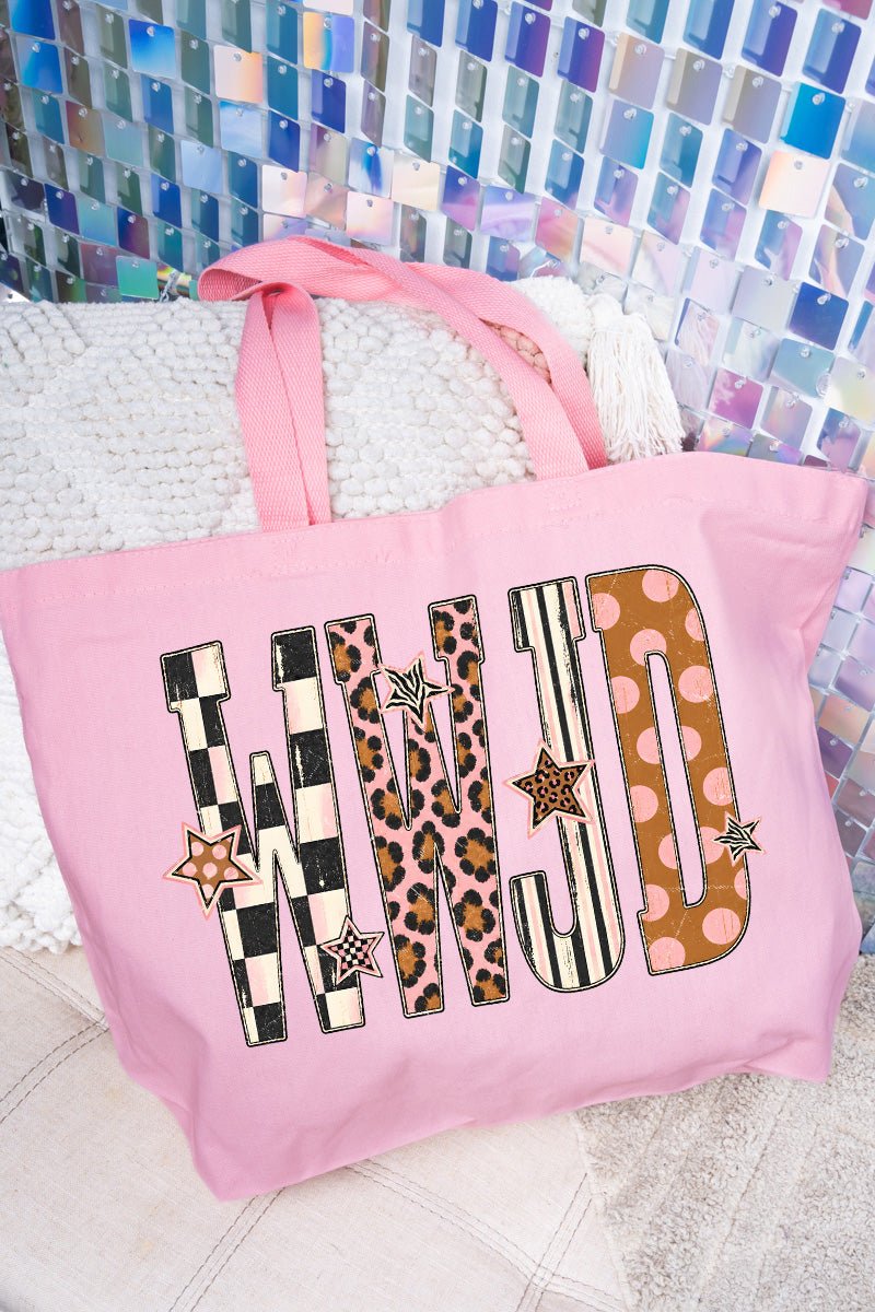 WWJD Pattern Pop Canvas Jumbo Tote