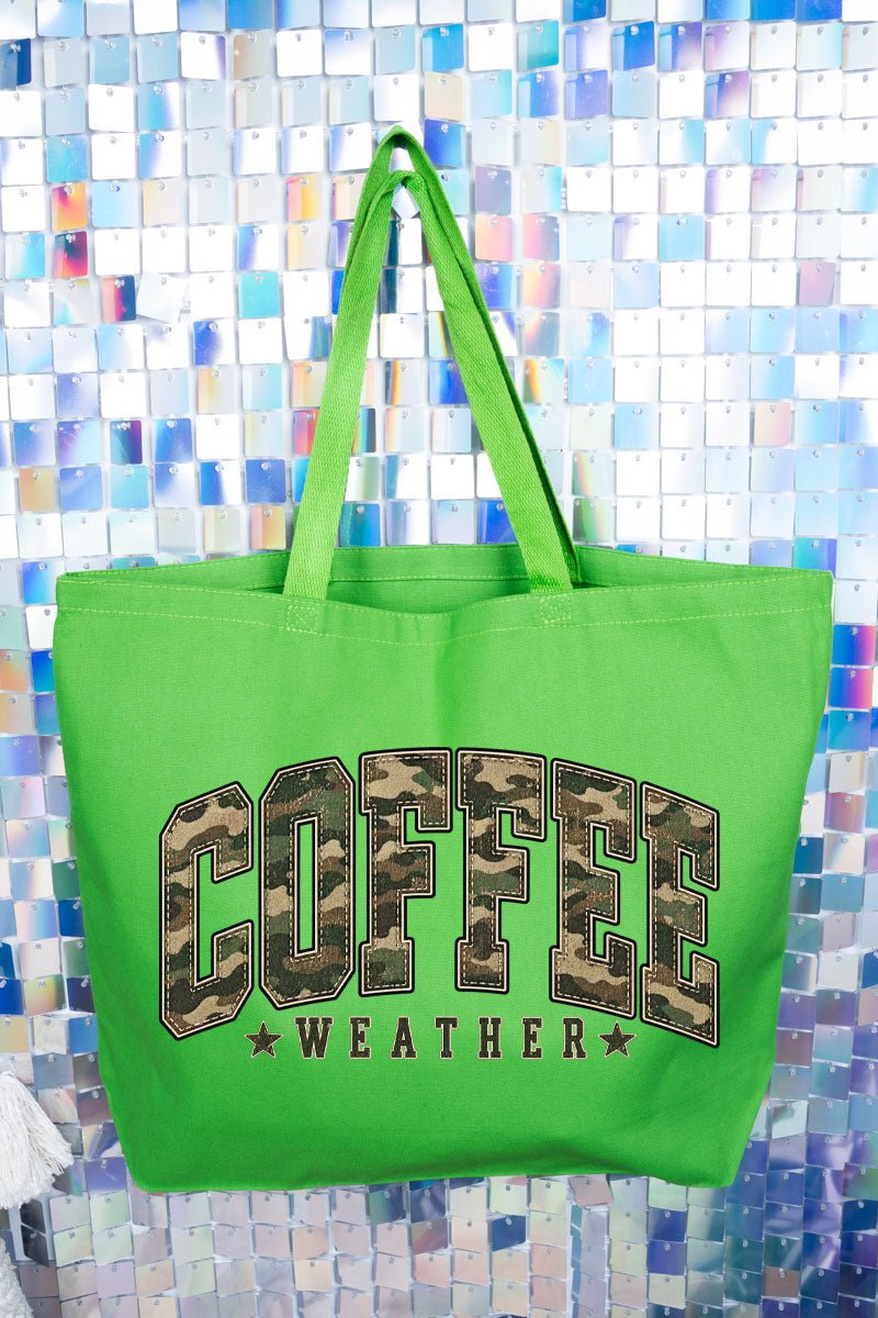 Camo Coffee Weather Canvas Jumbo Tote