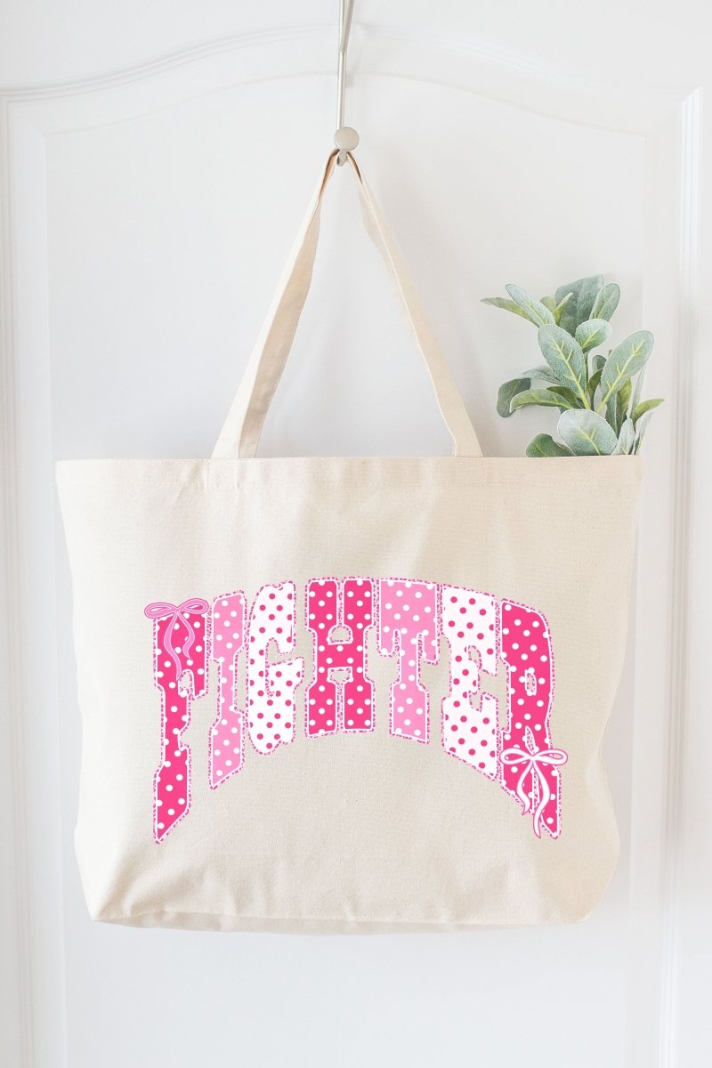Pink Polka Pop Fighter Canvas Jumbo Tote