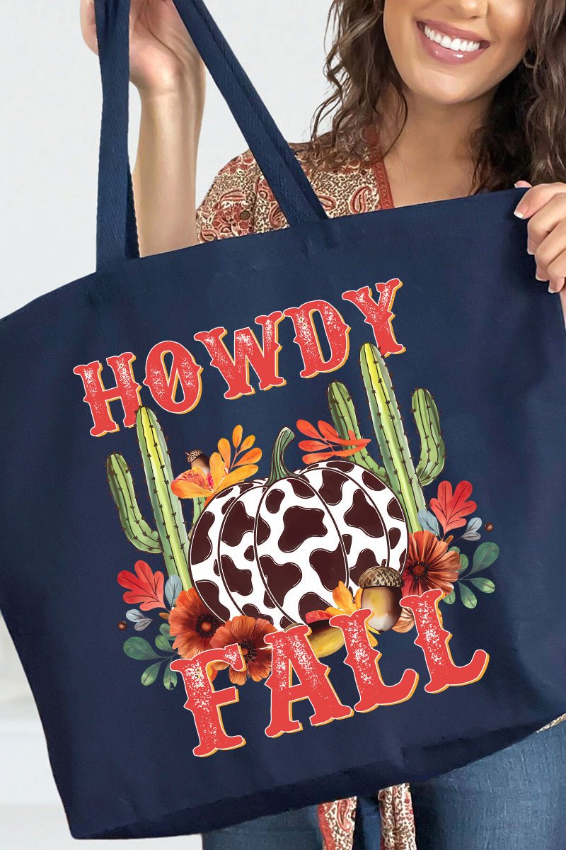 Desert Howdy Fall Canvas Jumbo Tote