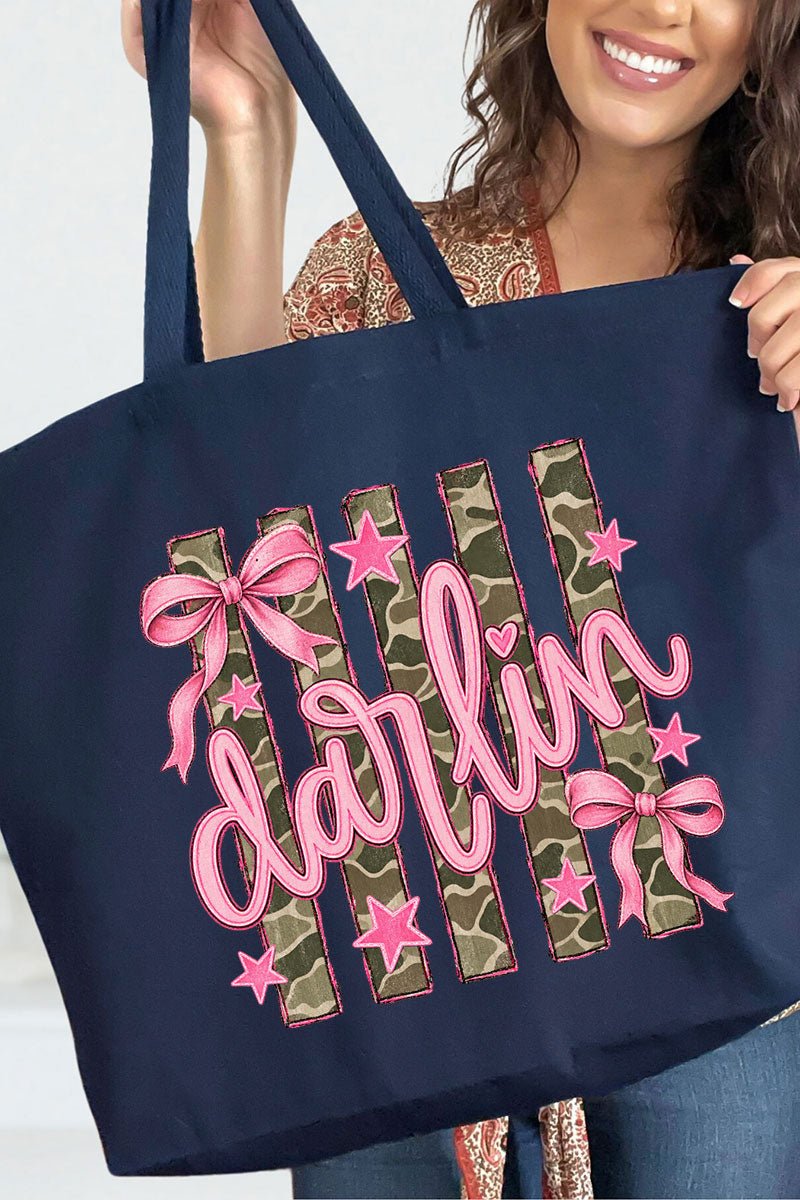 Pink Southern Darlin Canvas Jumbo Tote