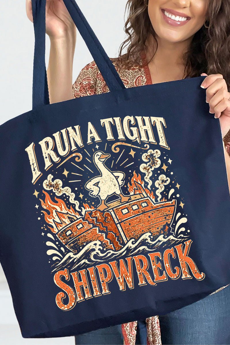 Tight Shipwreck Goose Canvas Jumbo Tote