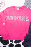 Be Mine Pink Sparkle Patch Unisex HD Cotton Long Sleeve Tee product image 1