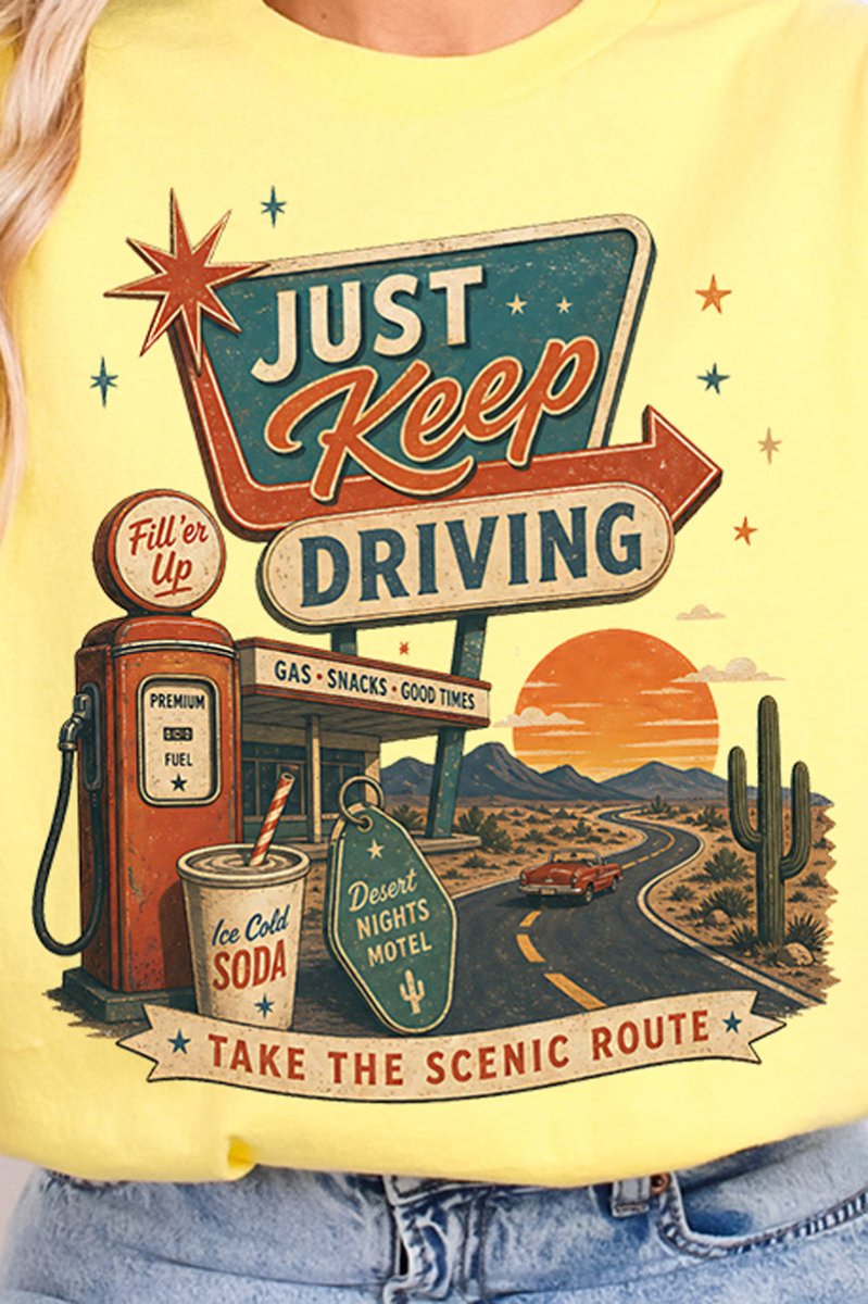 Just Keep Driving Softstyle Adult T-Shirt product image 2